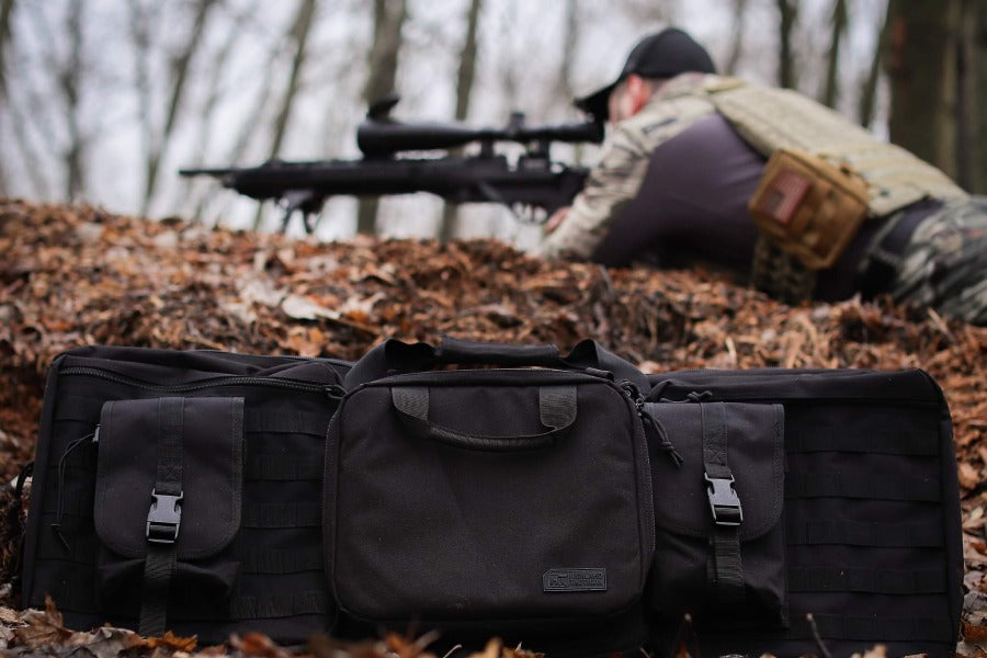 Precision Rifle Bag In the Woods with a Rifleman