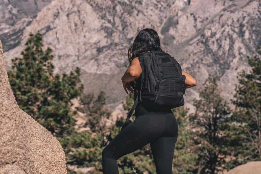 Woman with a backpack hiking