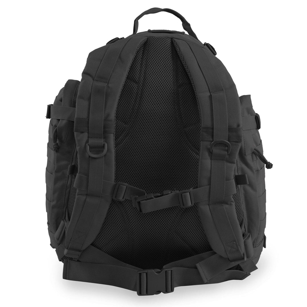 Large 3 Day Backpack | Black Backpack | Black Go Bag | Mesh Back Padding | Sternum Strap    #color_black