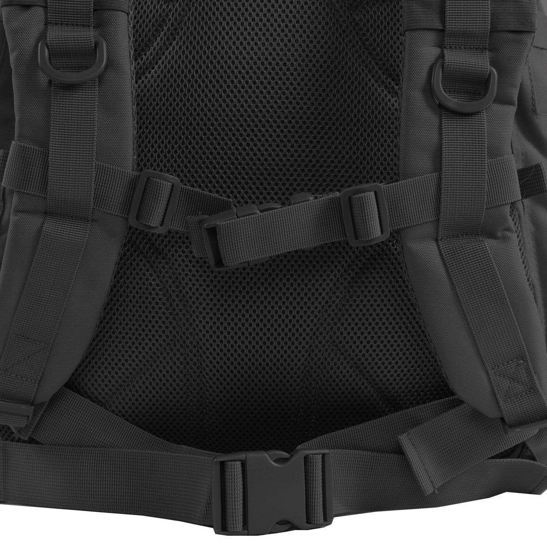 Large 3 Day Backpack | Black Backpack | Black Go Bag | Mesh Back Padding | Sternum Strap | Waist Strap   #color_black
