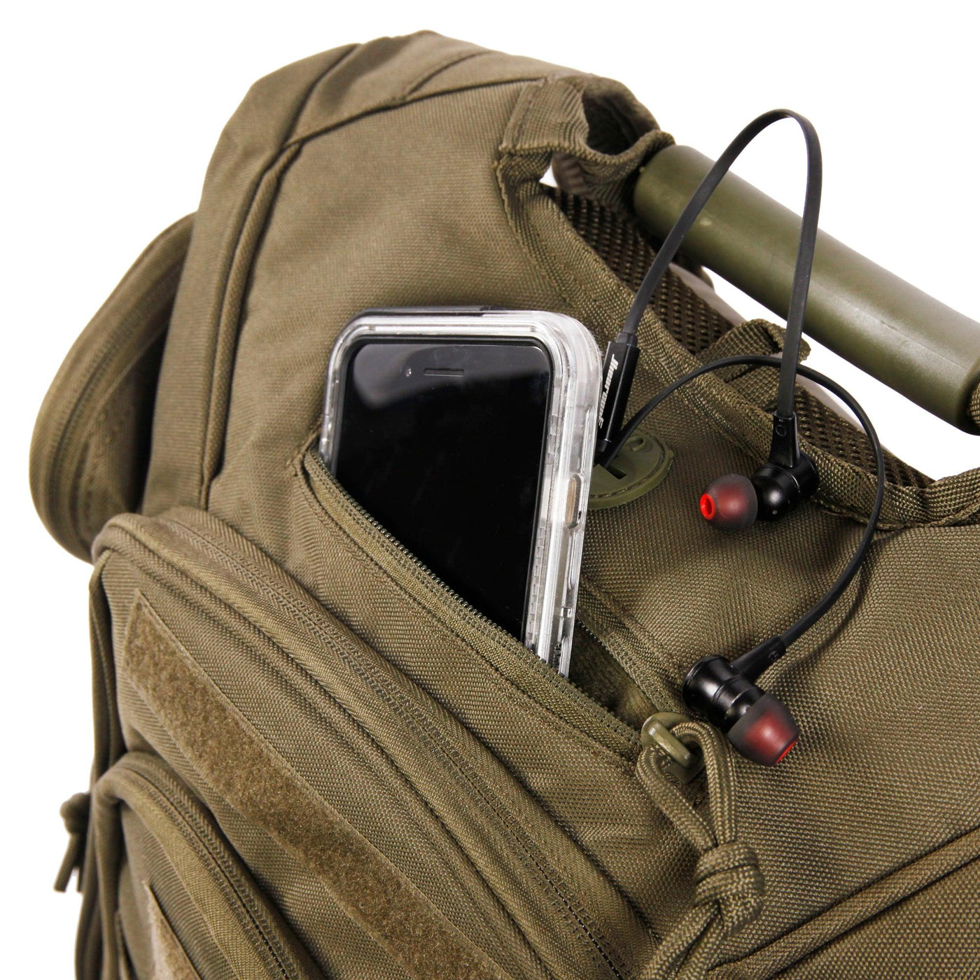Agent Backpack Highland Tactical | Phone Pocket   #color_dark-green-olive-drab