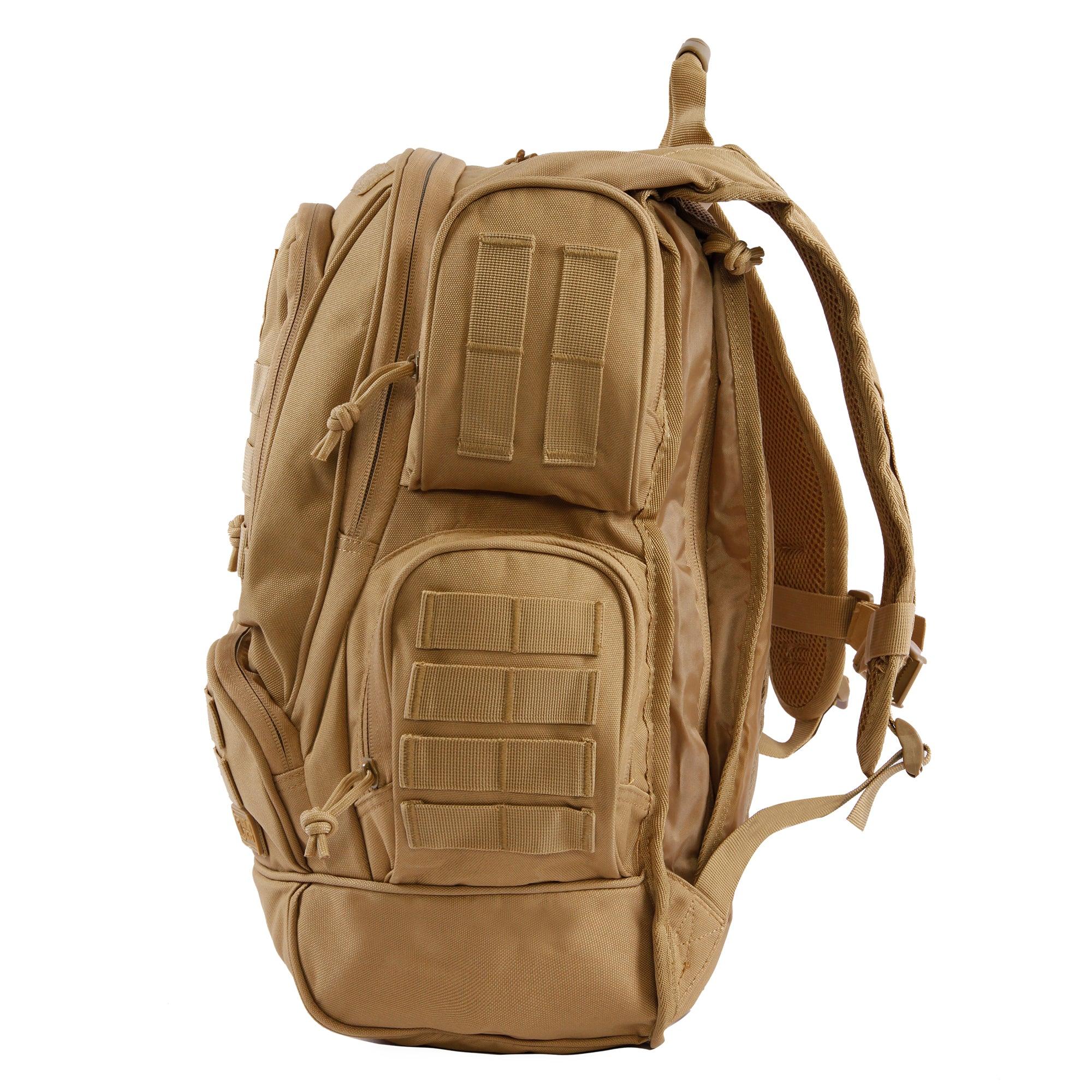 Leather top tactical backpack