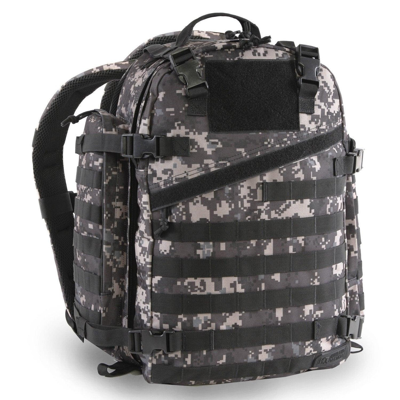 Large 3 Day Backpack | Black Digi Camo | Black Camo | MOLLE Webbing | Large Pockets | Water Bottle Pockets | Patches Patch Holder  #color_black-digi-camo
