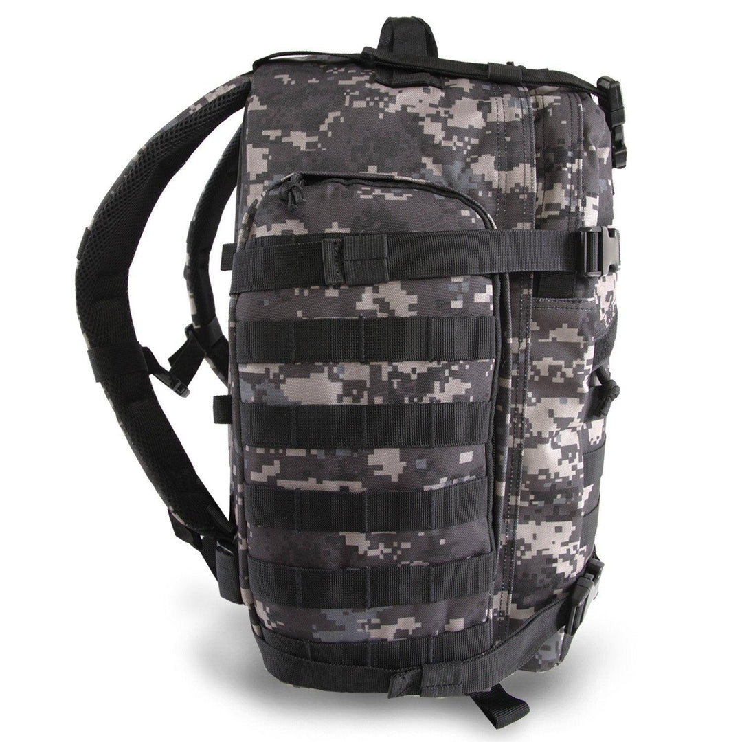 Large 3 Day Backpack | Black Digi Camo | Black Camo | MOLLE Webbing | Compression Straps |    #color_black-digi-camo