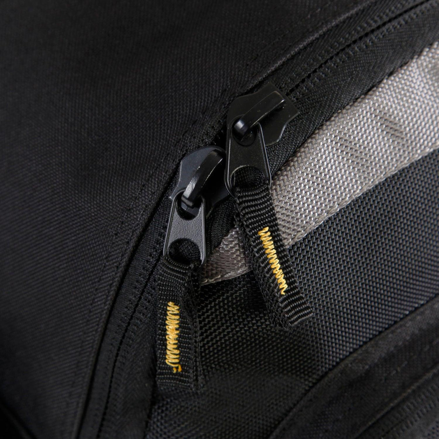 Zippers on backpack